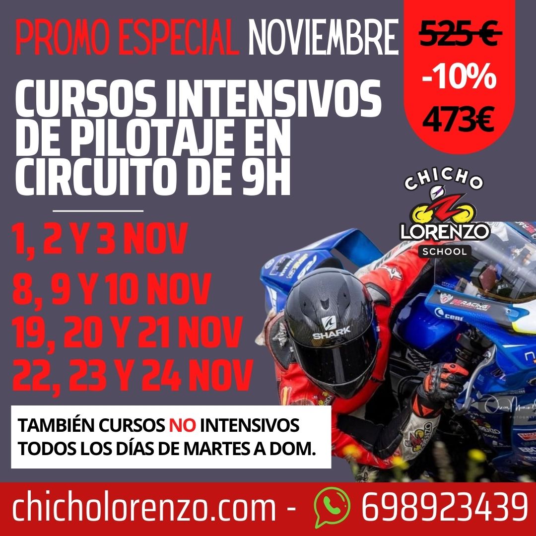 Cursos intensivos de Pilotaje en Circuito de 9h durante noviembre